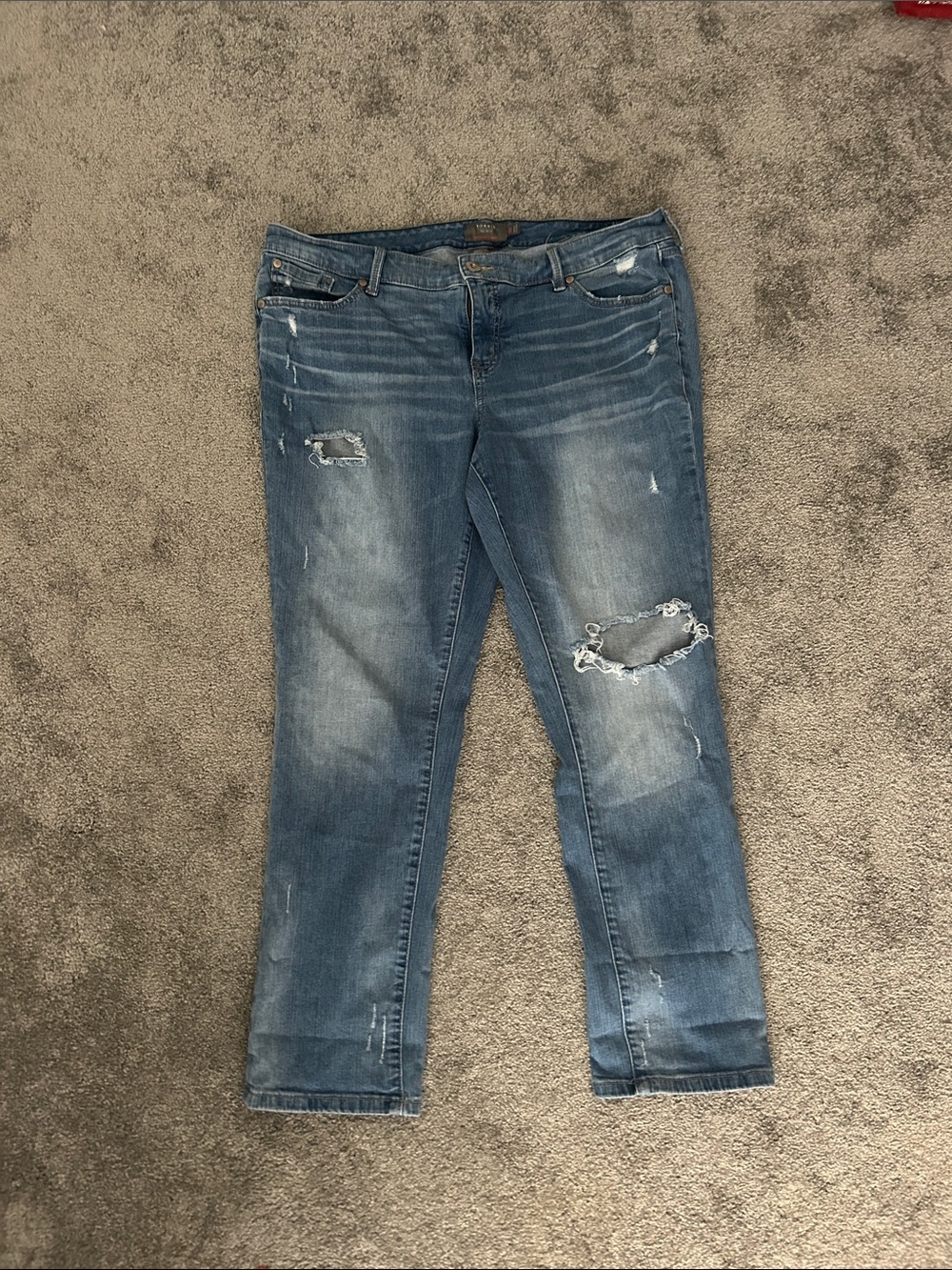 torrid Distressed Light Blue Boyfriend Jeans